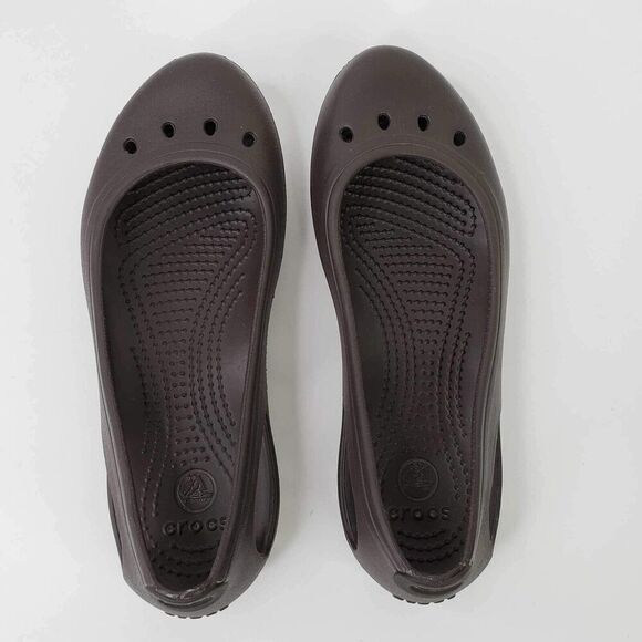 Crocs Ballet Flat Women's Kadee Brown Slip On Comfort Casual Work Size 6 - Picture 7 of 9